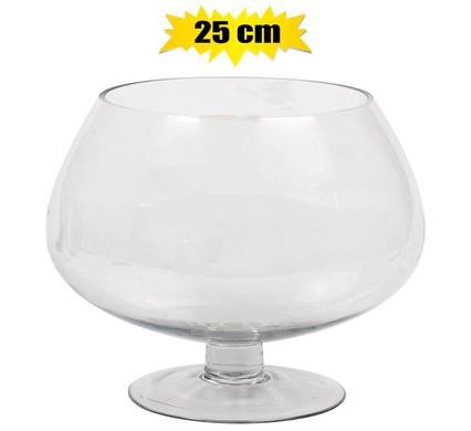 Vase Glass Footed 25X25cm Assorted