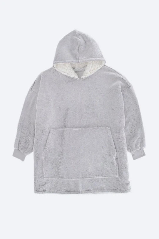 Grey Oversized Hoodie Blanket Wearable Blanket