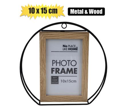 No Place Like Home Picture-Frame Round Metal+Mdf 10X15cm