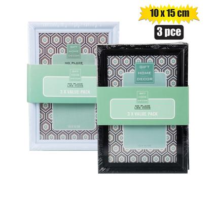 No Place Like Home Picture-Frame Pl 3-Pack 10X15cm Assorted