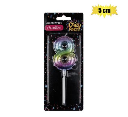 Crazy Party Candle Birthday Balloon-8 Rainbow 5cm