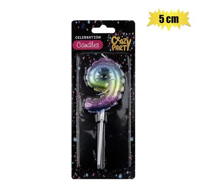 Crazy Party Candle Birthday Balloon-9 Rainbow 5cm