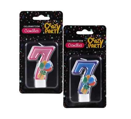 Crazy Party Candle Birthday Single Number-7 Kiddies