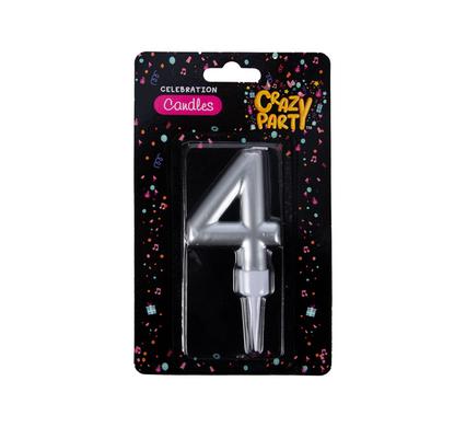 Crazy Party Candle Birthday Large Foil Number-4