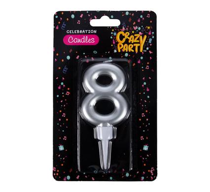 Crazy Party Candle Birthday Large Foil Number-8