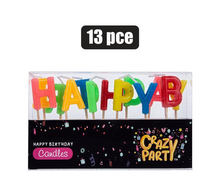 Crazy Party Candle Birthday Letters 13Pce