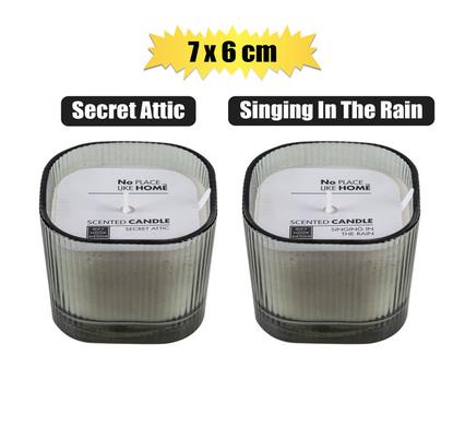 No Place Like Home Candle In Glass Grey 7X6.5cm Scented
