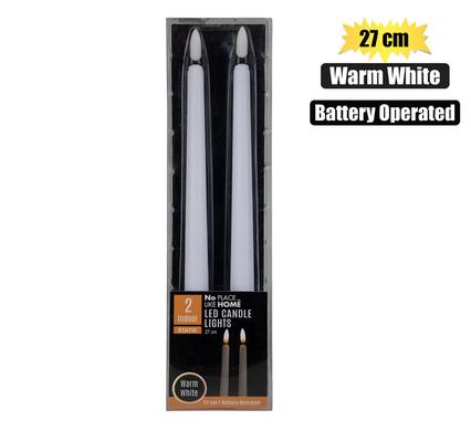 No Place Like Home Candle Artifical 2 LED Warm Wht 27cm Bo