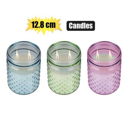 Candle In Glass 12.8cm Assorted
