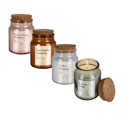 Candle In Glass Cork Lid 6X8cm