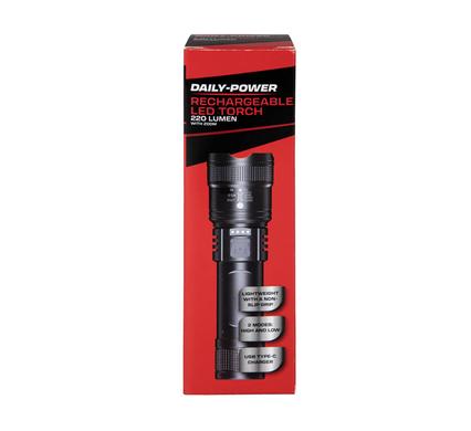 Daily Power Torches Torch LED Rechargeable 220 Lumen