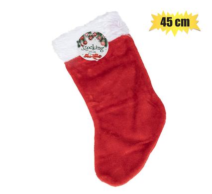 Xmas Décor Xmas Stocking Plain Plush 45cm