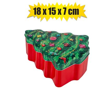 Xmas Décor Xmas Storage Tin Tree Design 18X15X7cm