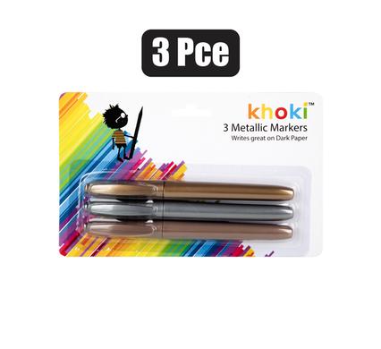 Khoki Marker Metallic 3Pce Gold/Silver/Bronze