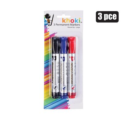 Khoki Marker Permanent Round Tip Pack-Of-3