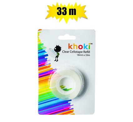 Khoki Tape Adhesive Super Clear 33X18mm Refill