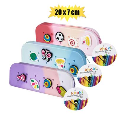 Khoki Pencil Case Silicon With Charms 20X7cm