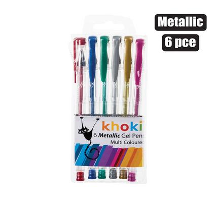 Khoki Pen Novelty Gel Metallic 6Pce