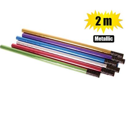 Gift-Wrap 700Mmx2M Metallic Rolls Assorted