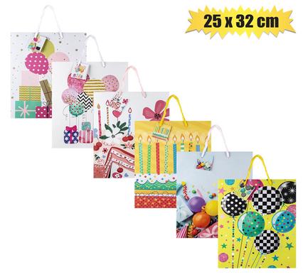 Gift-Bag Paper Lrg 25X32cm Birthday