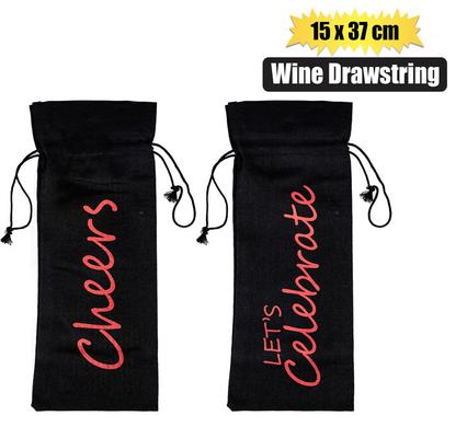 Gift-Bag Wine Drawstring 15X37cm
