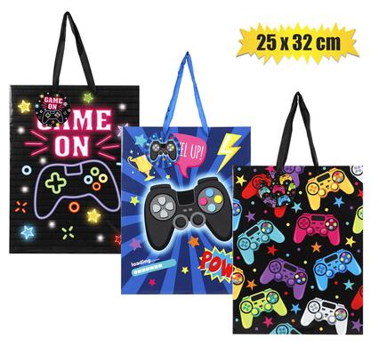 Gift-Bag Designer Lrg 25X32cm Gaming