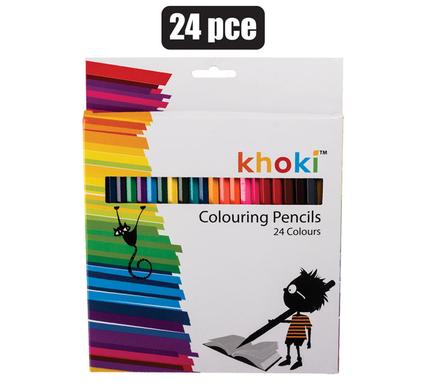 Khoki Art+Craft Pencil Crayons Long 24Pce