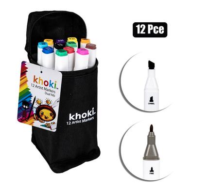 Khoki Art+Craft Dual Nib Art Markers 12 Piece