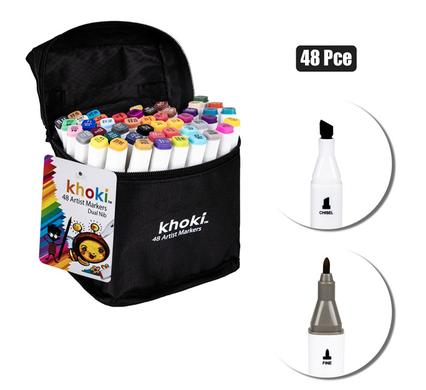 Khoki Art+Craft Dual Nib Art Markers 48 Piece
