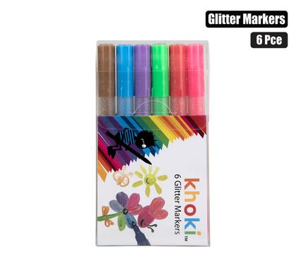 Khoki Art+Craft Glitter Markers 6 Piece