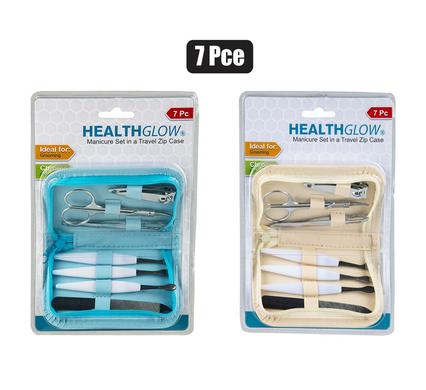 Health Glow Nail Manicure Set 7 Piece+Bag Blister H/Glow