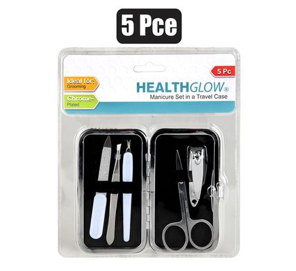 Health Glow Nail Manicure Set 5 Piece+Bag Blister H/Glow