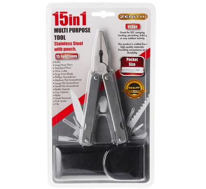 Zenith Knives P/Tool 15-In-1 S/S With Pouch