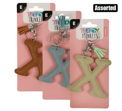 Trendy Trinkets Keychain Alpha Faux-Leather X