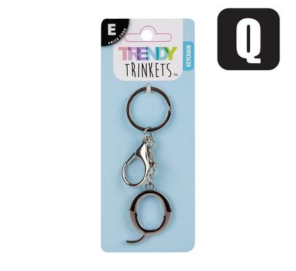 Trendy Trinkets Keychain Alpha Metal Q