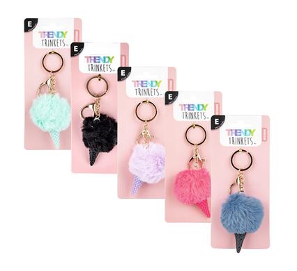 Trendy Trinkets Keychain Faux Fur Ice Cream