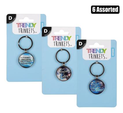 Trendy Trinkets Keychain Inspirational Quotes Assorted