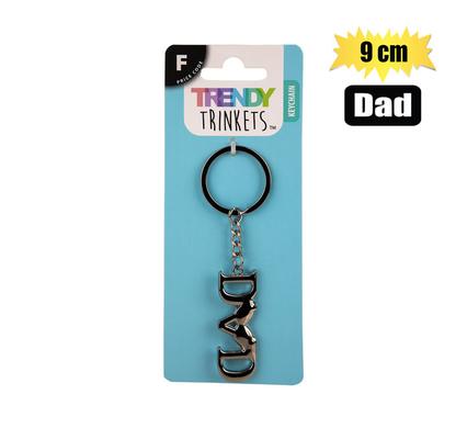 Trendy Trinkets Keychain Silver Mtl Dad 9cm