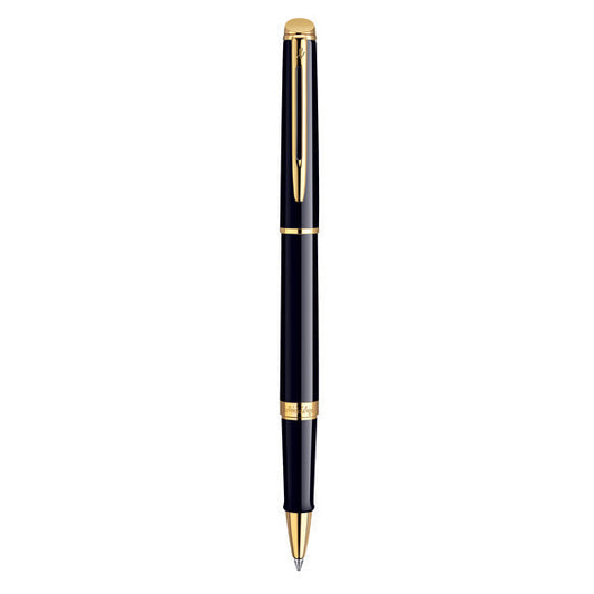 Waterman Hemisphere Roller Ball Fine Nib Black Ink - Mars Black Gold Trim