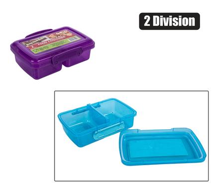 Lunch Box With Clips 2-Div 16X10X3cm