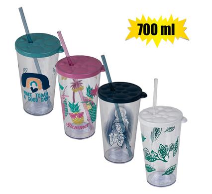 Tumbler With Straw Bubble 700ml