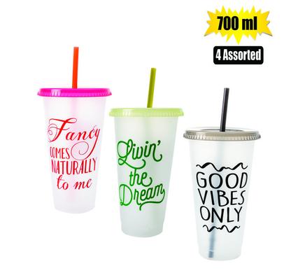Tumbler Sipper With Straw 700ml Printed