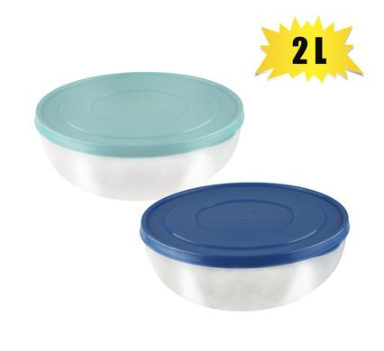 Salad Bowl Pl 2L With Lid Assorted Colours
