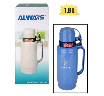 Vacuum Flask 1.8L 2Xcup Plastic Body
