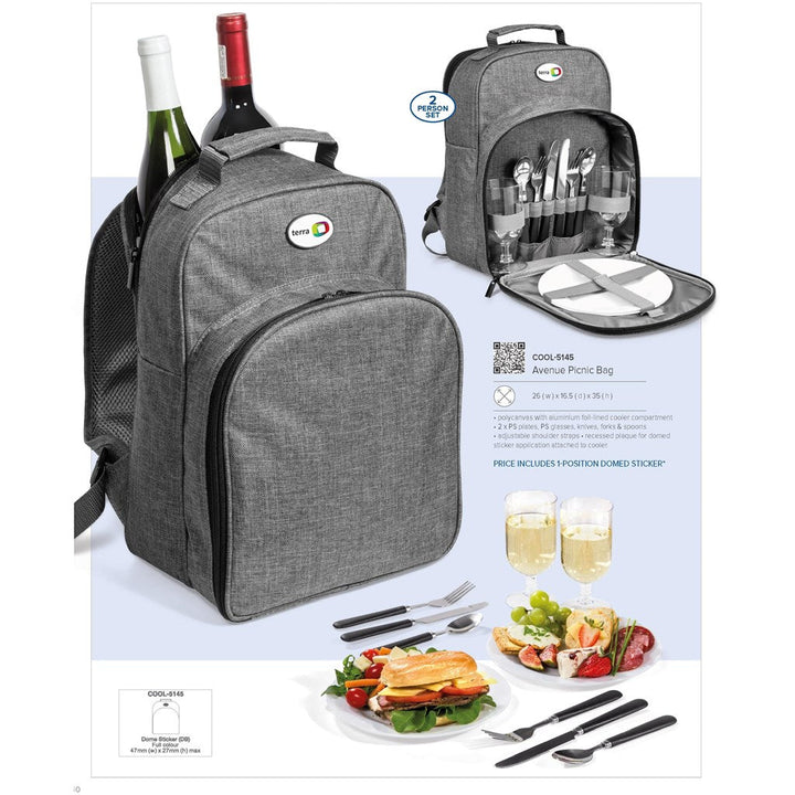 Avenue 2-Person Picnic Backpack Cooler