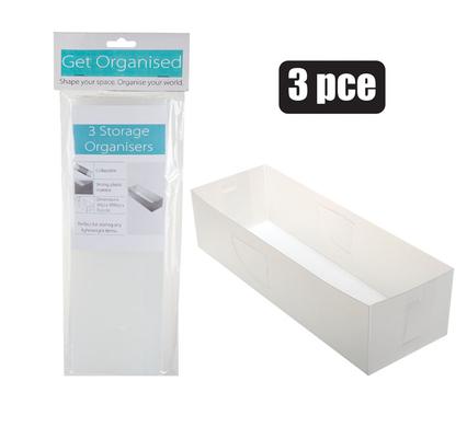 Get Organised Storage Organiser 30X10X7cm Pack-Of-3