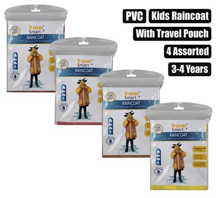 Travel Smart Raincoat Kids Pvc Size 3-4 Characters