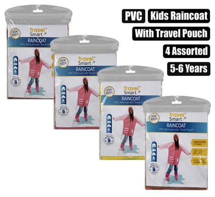 Travel Smart Raincoat Kids Pvc Size 5-6 Characters