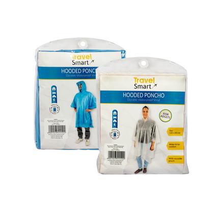 Travel Smart Raincoat Poncho 132X203cm With Hood Vinyl