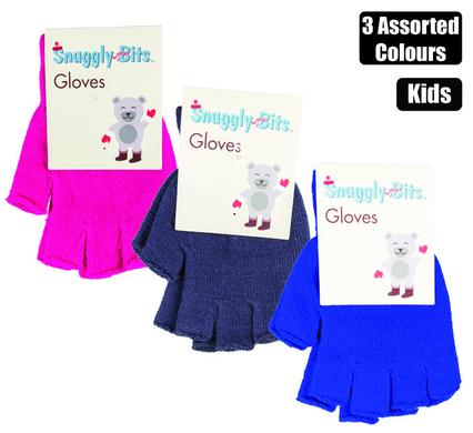 Snuggly Bits Gloves Kids Acr Knit 5-Open Finger